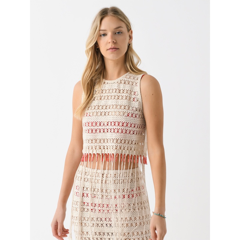 ANIM Women’s Capri Top|M|OFF WHITE