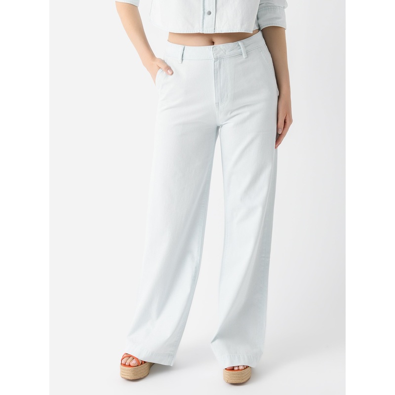 Vince Women’s Washed Cotton Wide-Leg Trouser