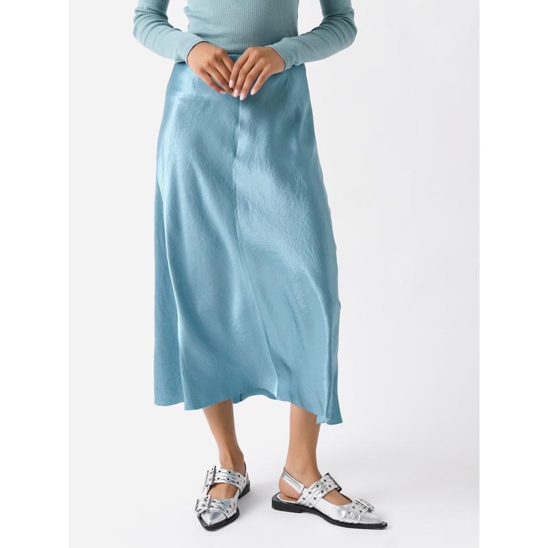 Vince Women’s Satin Raw-Edge Paneled Slip Skirt