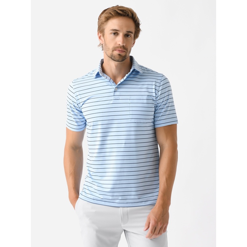 Harlestons Men’s The Striped Seaside Pocket Polo