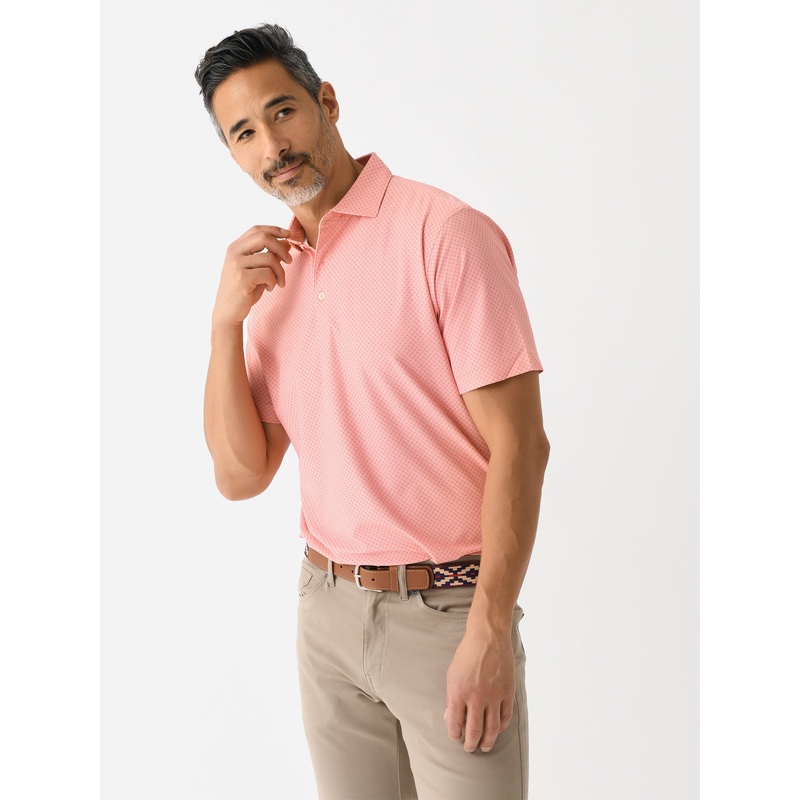 Peter Millar Crown Sport Men’s Quadratic Performance Mesh Polo