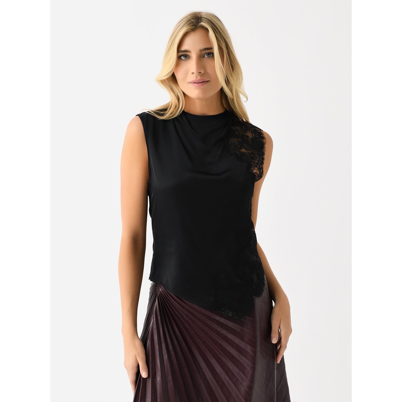 ALC Women’s Gracie Satin + Lace Sleeveless Top
