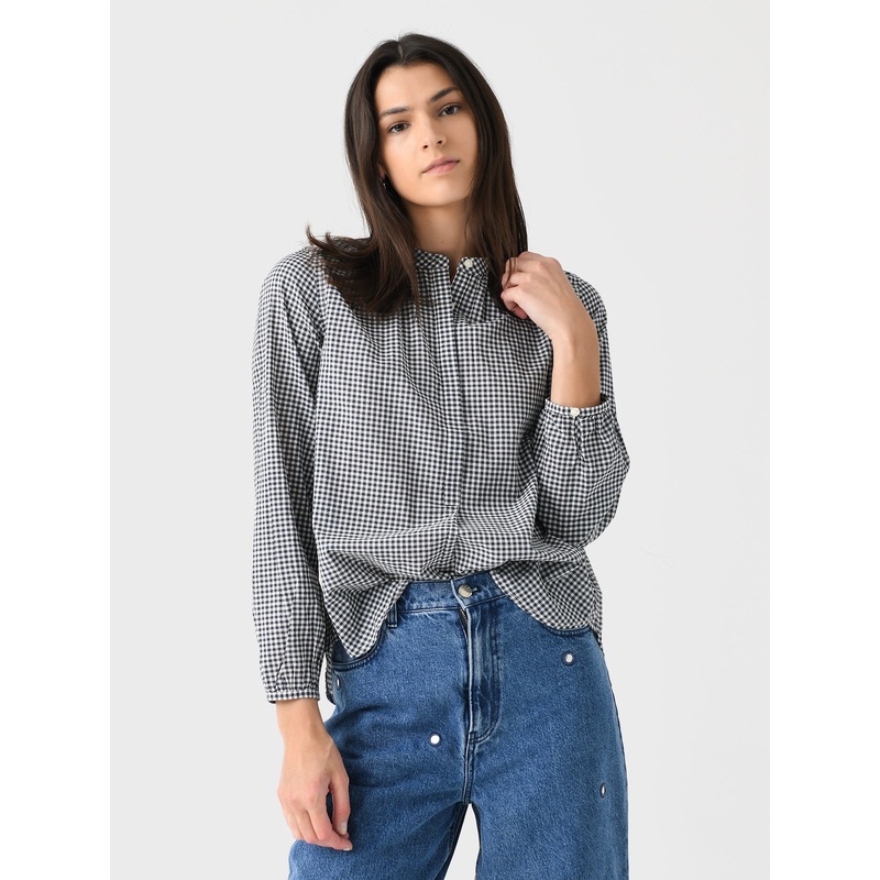 Trovata Women’s Aubree Blouse|XS|INKWELL GINGHAM