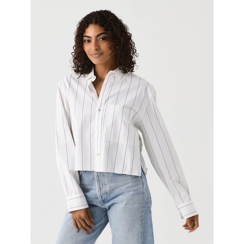 AMO Women’s Ruth Crop Shirt|XS|S|M|L|BONE/NEPTUNE