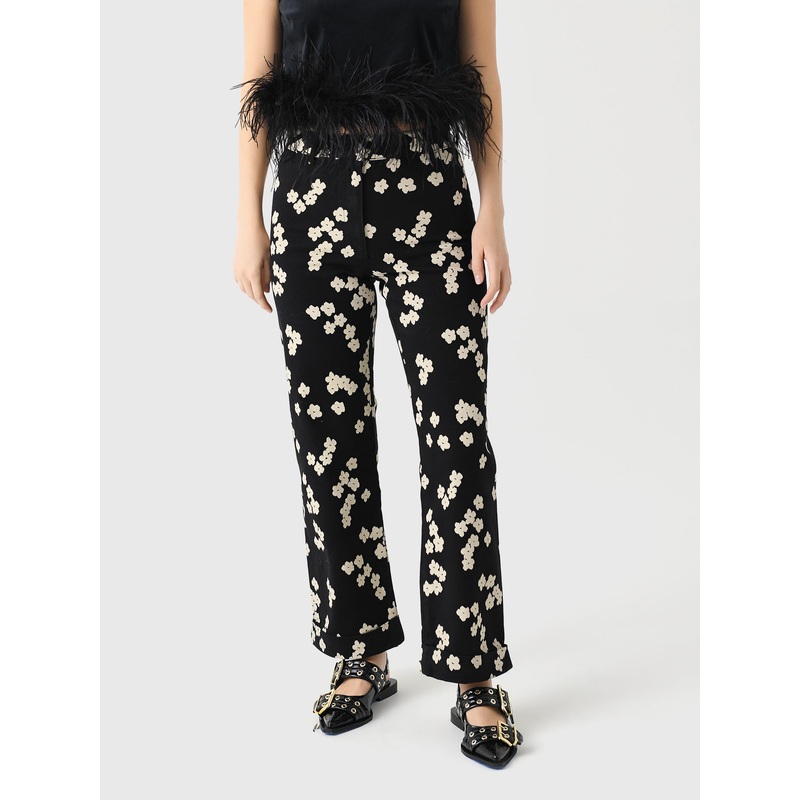 Kitri Women’s Olive Trouser|US2/UK6|US4/UK8|US6/UK10|US8/UK12|US10/UK14|BLACK CLUSTER BLURRED FLORAL