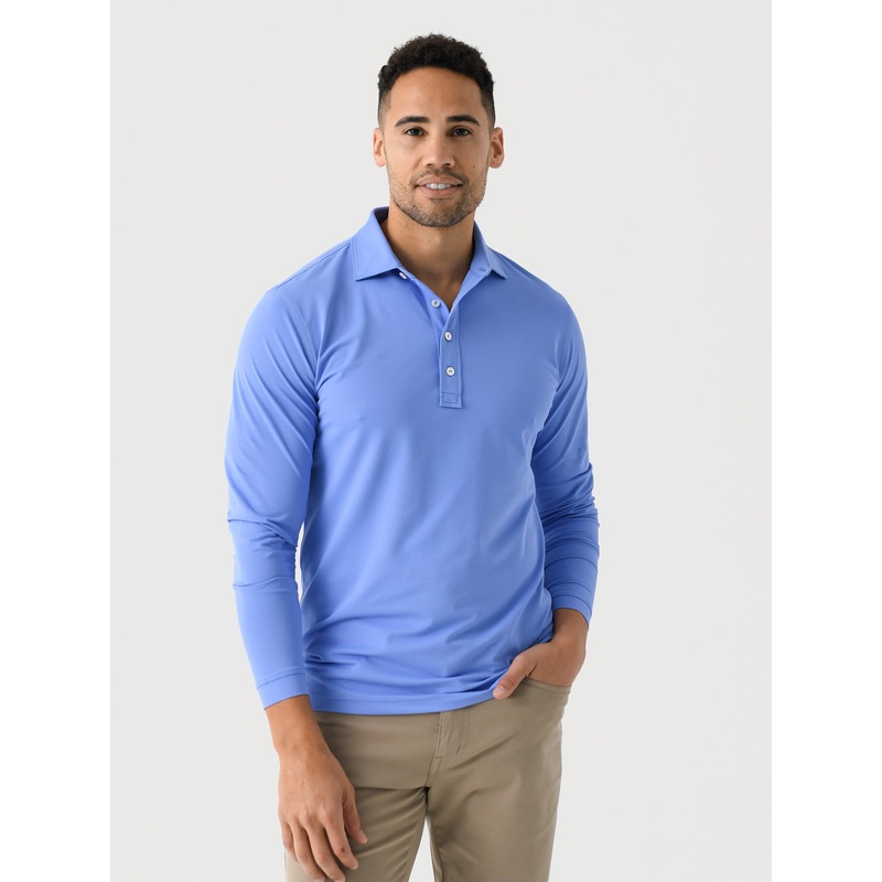 Peter Millar Crown Crafted Men’s Soul Long-Sleeve Performance Mesh Polo