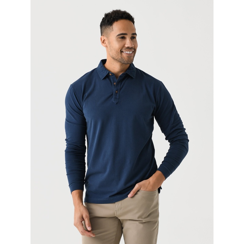 Peter Millar Crown Men’s Lava Wash Long-Sleeve Polo