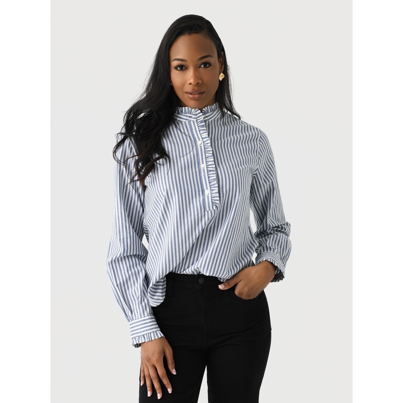 Trovata Women’s Breezy Blouse|XS|S|M|L|NAVY STRIPE