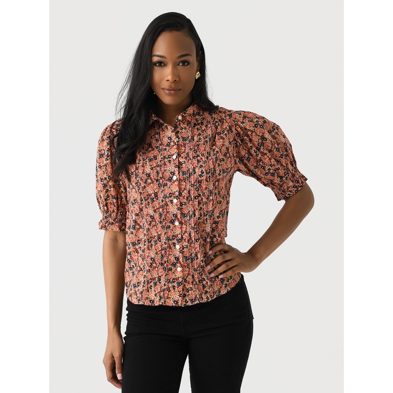 Trovata Women’s Gemma Blouse|XS|S|M|L|CRANBERRY DITSY