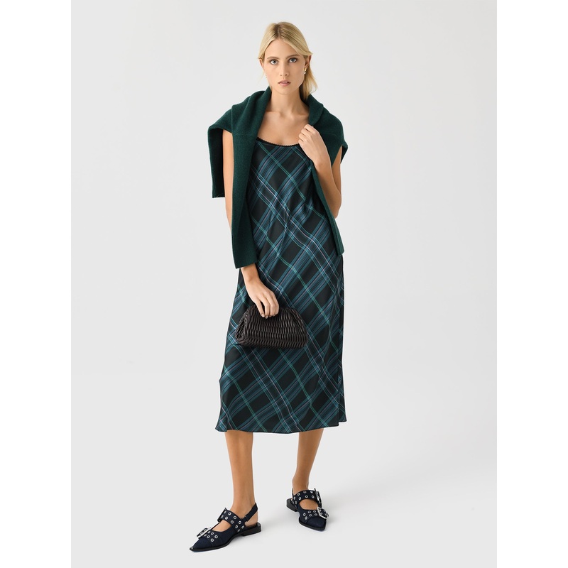 Vince Women’s Plaid Lace-Trim Slip Dress