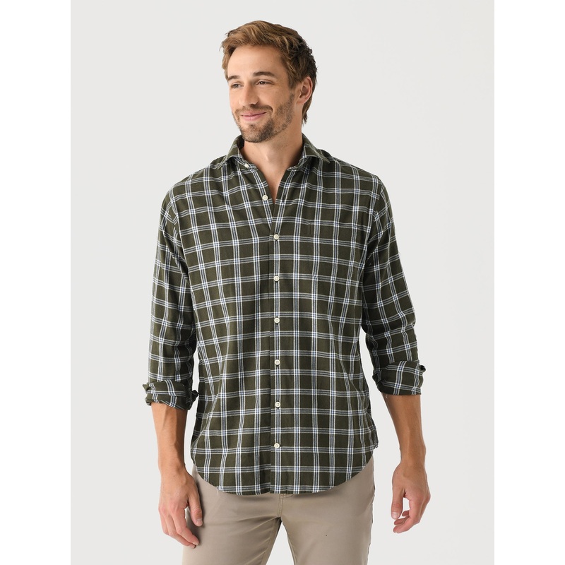 Peter Millar Crown Men’s Vernon Flannelite Cotton-Stretch Sport Shirt