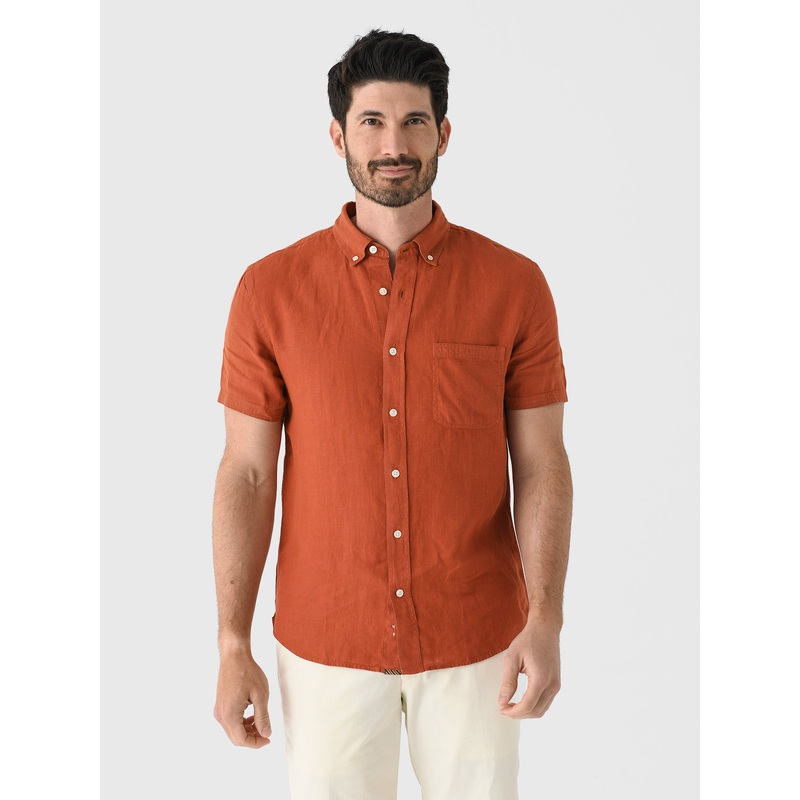 Billy Reid Men’s Short Sleeve Tuscumbia Linen Shirt