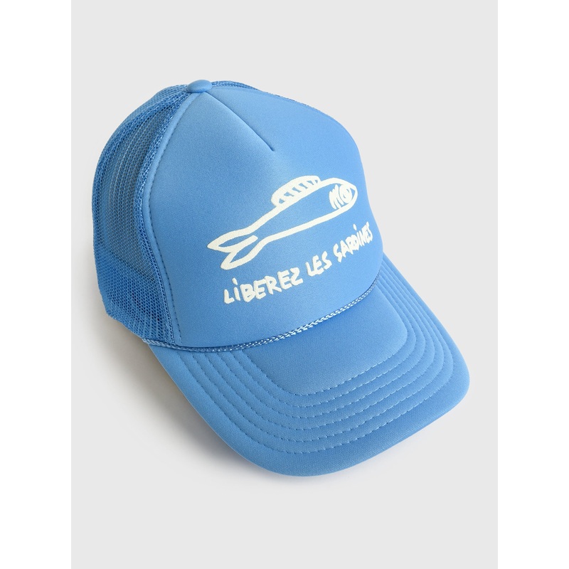 Clare V. Women’s Trucker Hat|O/S|SKY BLUE W CREAM LIBEREZ