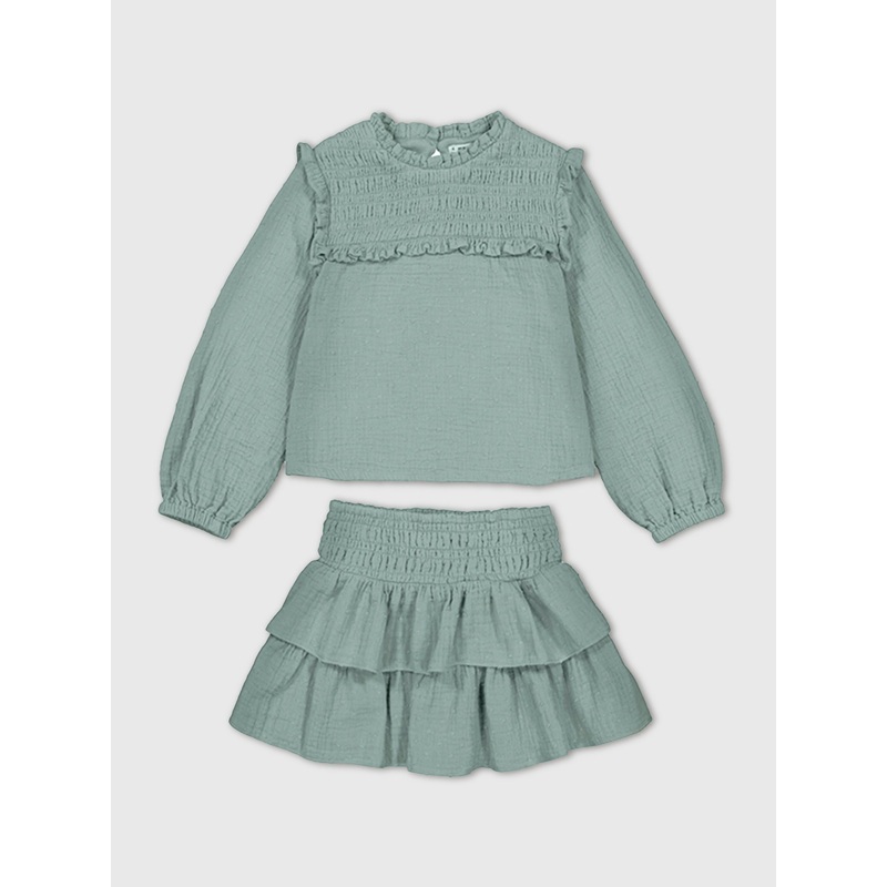 Mayoral Girls’ Blouse + Skirt Set