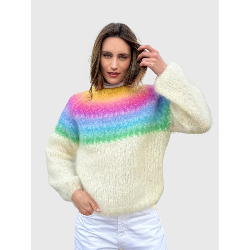 Rose Carmine Women’s Rainbow Sweater