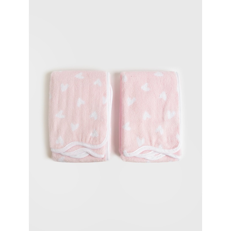 Weezie Signature Hand Towels|O/S|HEARTS|LIGHT BLUE ON WHITE