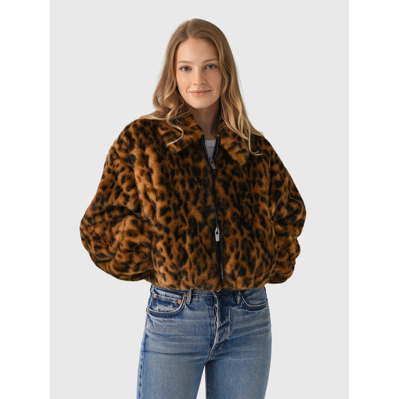 ALC Women’s Esme Leopard Faux Fur Jacket