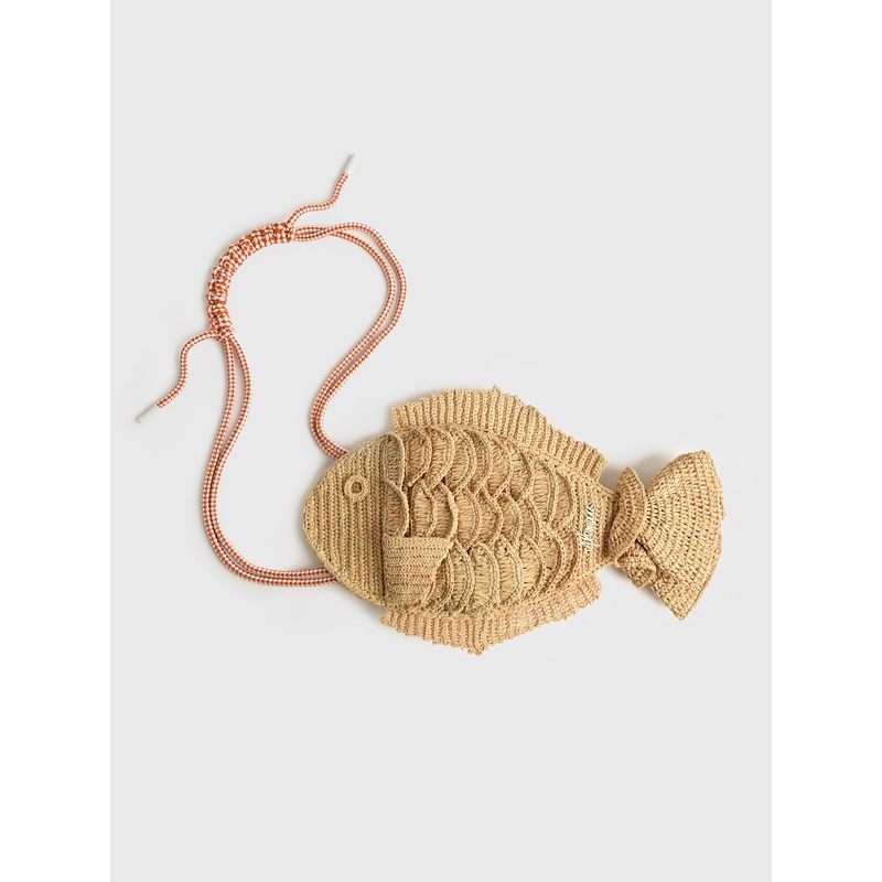 Alemais Horizon Raffia Fish Crossbody Bag