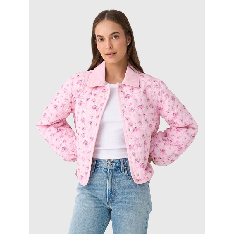 LoveShackFancy Women’s Quinlette Floral Quilted Jacket