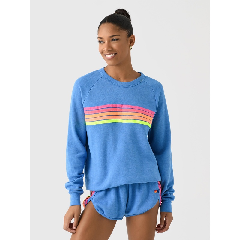 Aviator Nation Women’s 5 Stripe Crew Sweatshirt