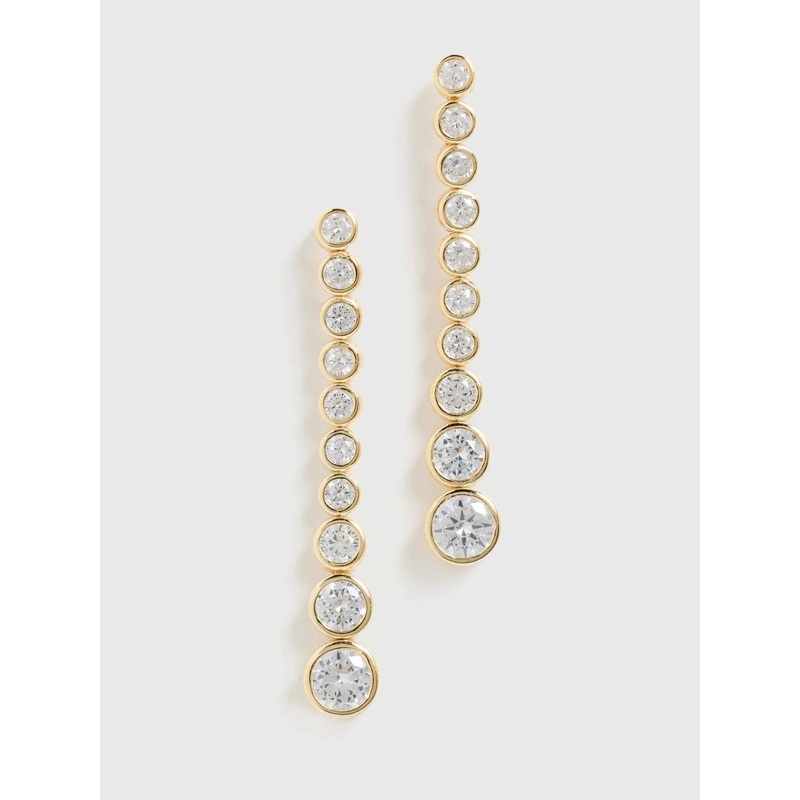 Shashi Bezel Diamond Drop Earrings