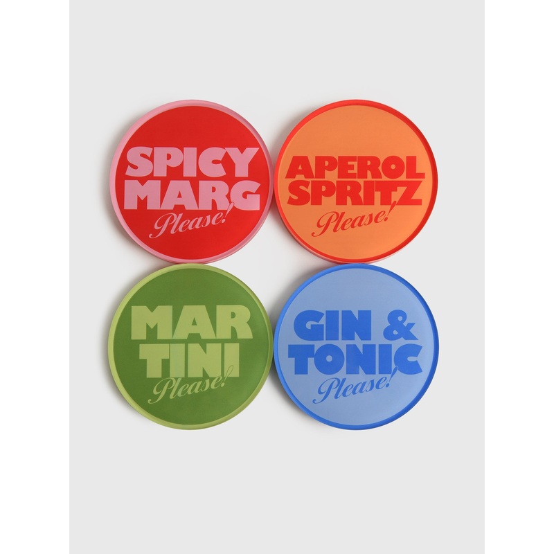 Tart By Taylor Drinks On Me Set of 4 Coasters