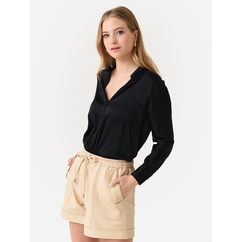Vince Women’s Satin Band Collar Blouse