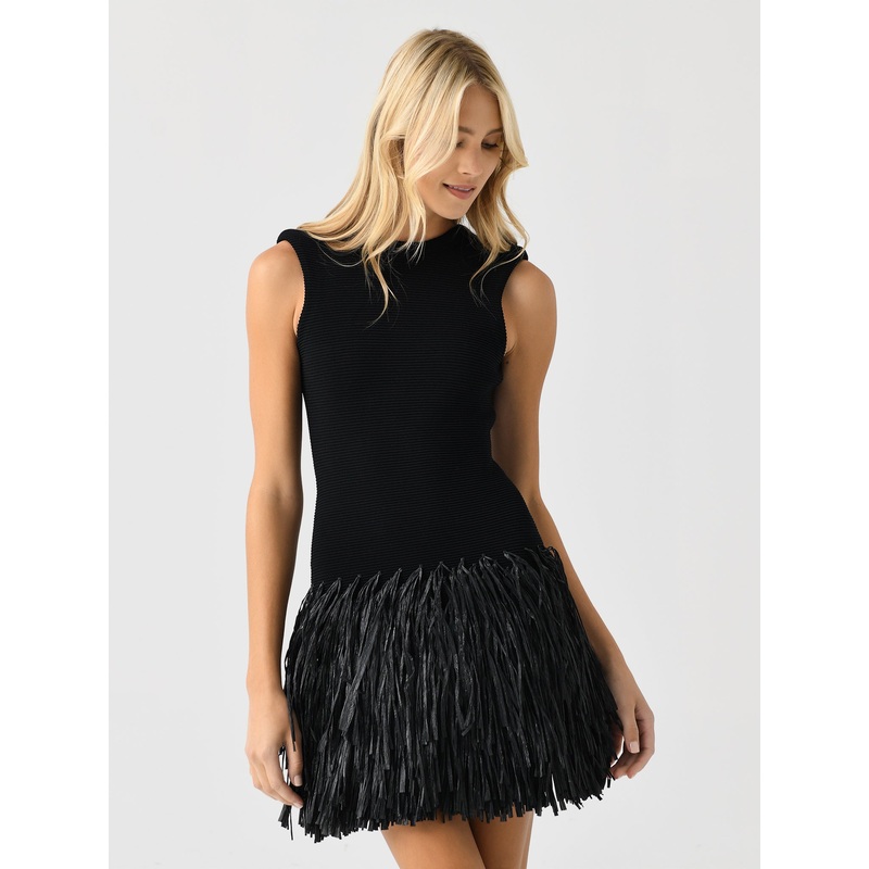 AJE Women’s Rushes Raffia Knit Mini Dress