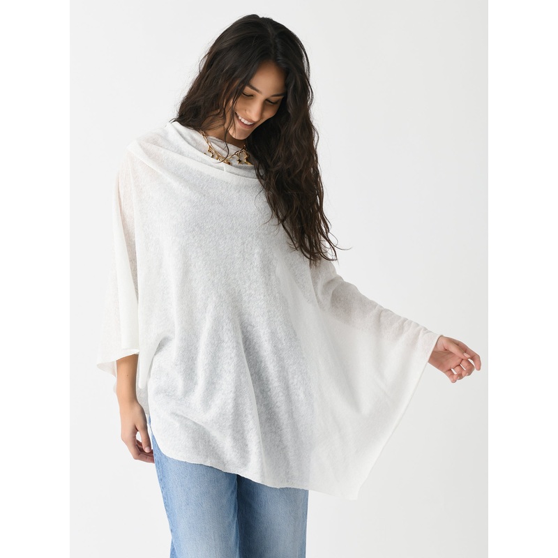 White + Warren Women’s Linen Blend Two Way Topper