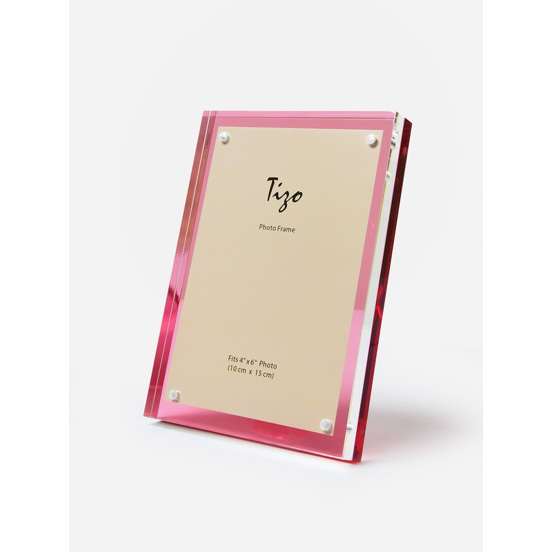 TIZO Lucite Pink Back 4×6 Photo Frame