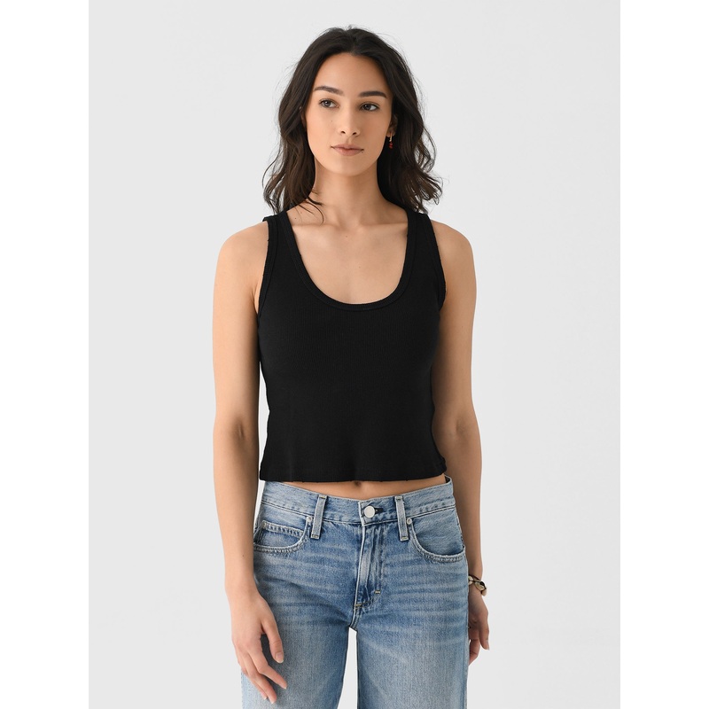 AMO Women’s Crop Rib Tank|XS|S|M|L|XL|BLACK|WHITE