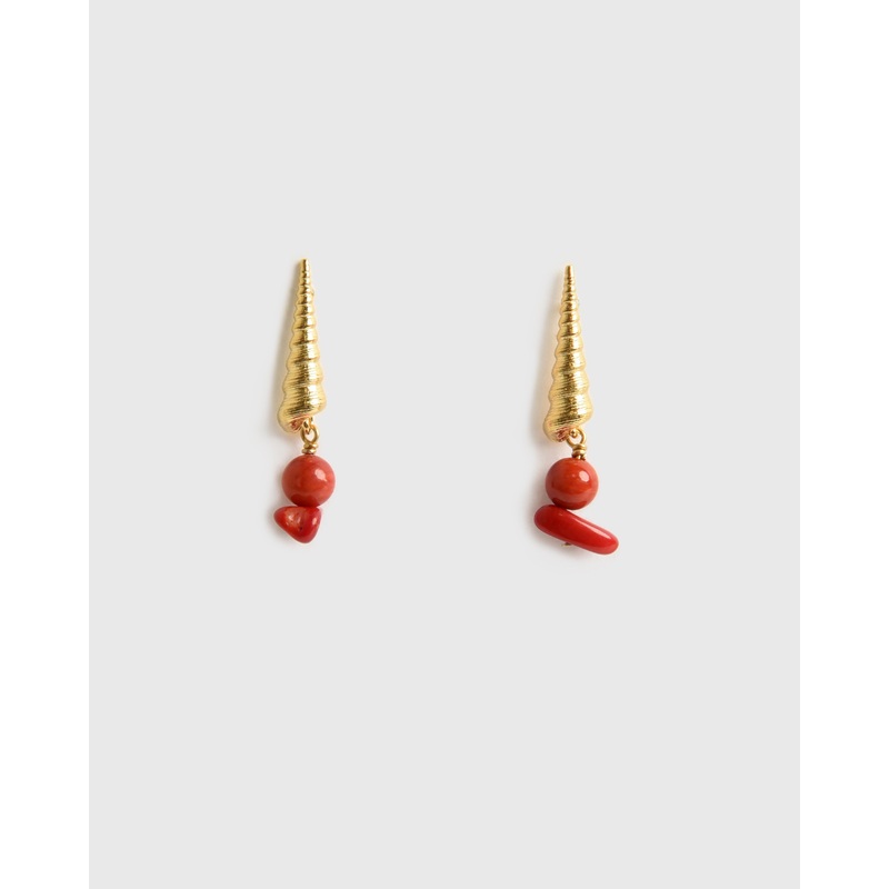 Anni Lu Turret Shell Earrings|O/S|BISCAY BAY|BURNT CORAL
