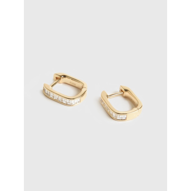 EF Collection Diamond Baguette Jumbo Lola Huggie Earrings