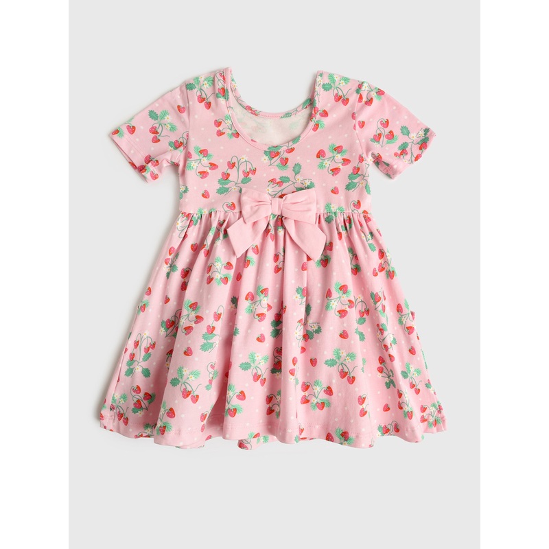 Rufflebutts Girls’ Short Sleeve Knit Twirl Dress