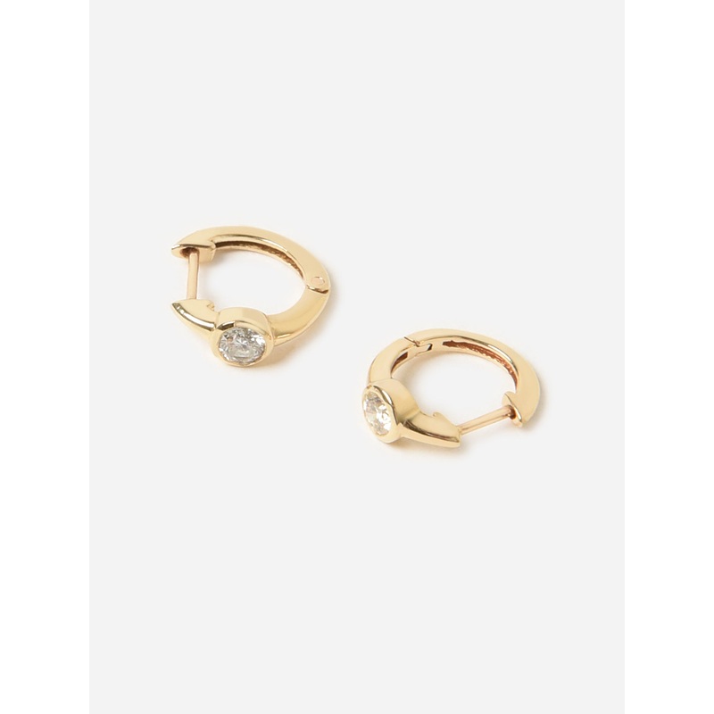S. Bell Bezeled Diamond Huggie Earrings
