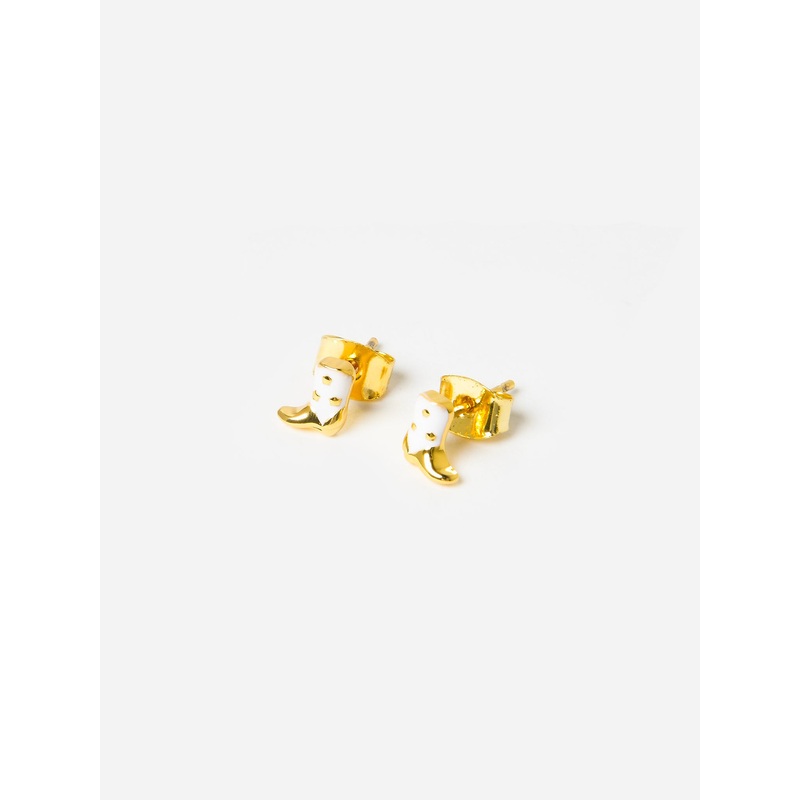 TAI Enamel Cowboy Boot Stud Earrings