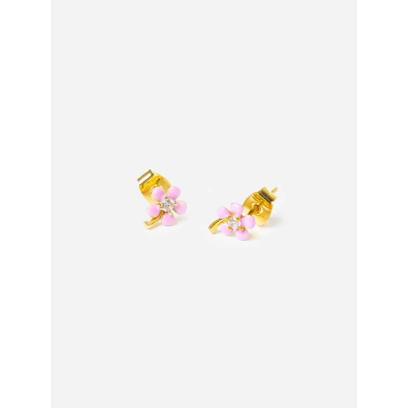 TAI Enamel Flower Stud Earrings
