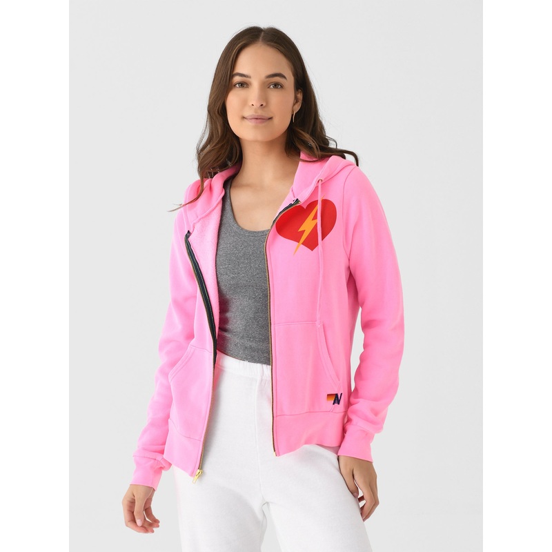 Aviator Nation Women’s Bolt Heart Zip Hoodie