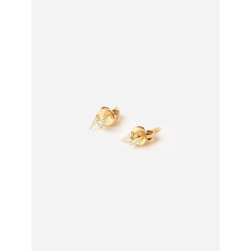 EF Collection Diamond Mini Lightning Bolt Stud Earrings