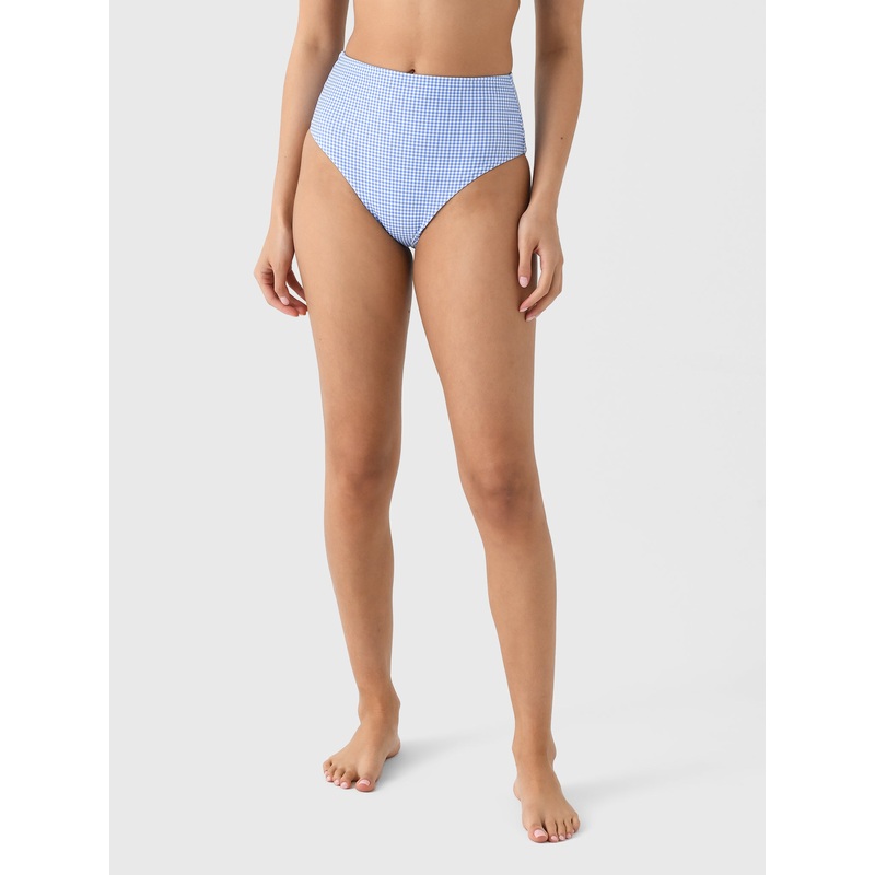 Minnow Women’s Sky Blue Gingham High Waist Bikini Bottom