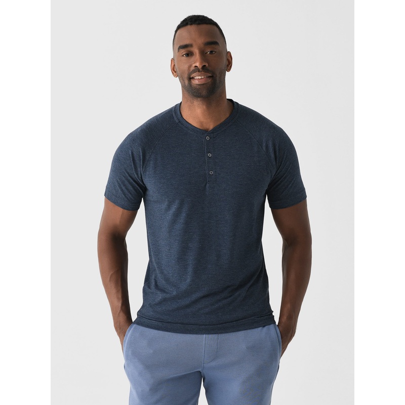 Orchard + Broome Men’s Norfolk Micro Stripe Stretch Henley