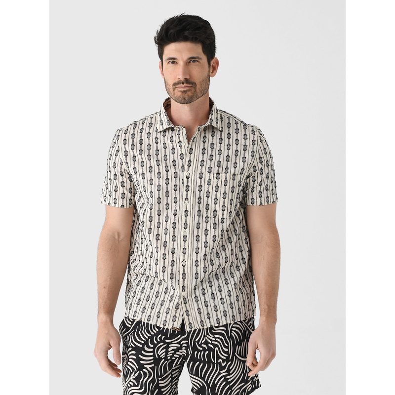 Billy Reid Men’s Short Sleeve Boucl Treme Shirt