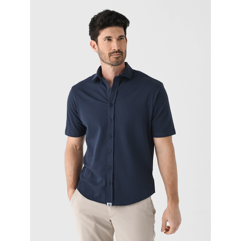 Johnnie-O Men’s Surfsucker Hangin’ Out Knit Button-Down Shirt