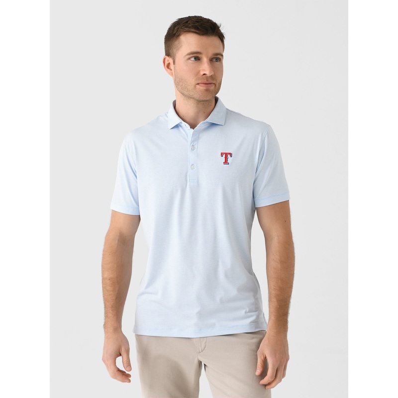 Johnnie-O Men’s Texas Rangers Lyndon Striped Jersey Performance Polo