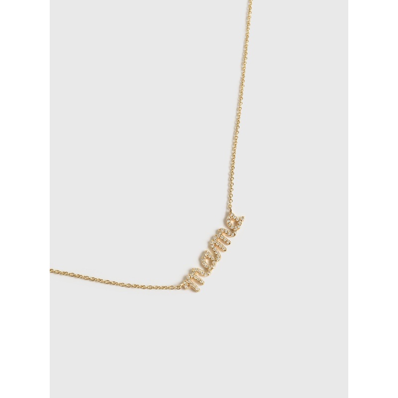S. Bell Cursive Diamond Mama Necklace