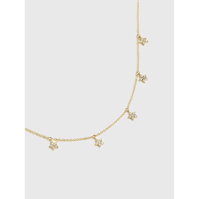 S. Bell Diamond Star Station Necklace