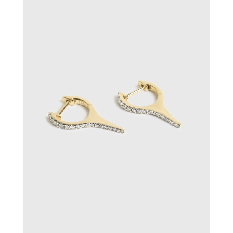 S. Bell Dripping Diamond Spike Huggie Earrings