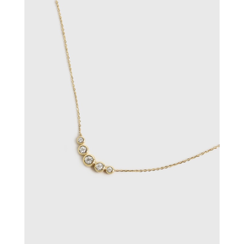 S. Bell Five Graduated Bezel Diamond Necklace