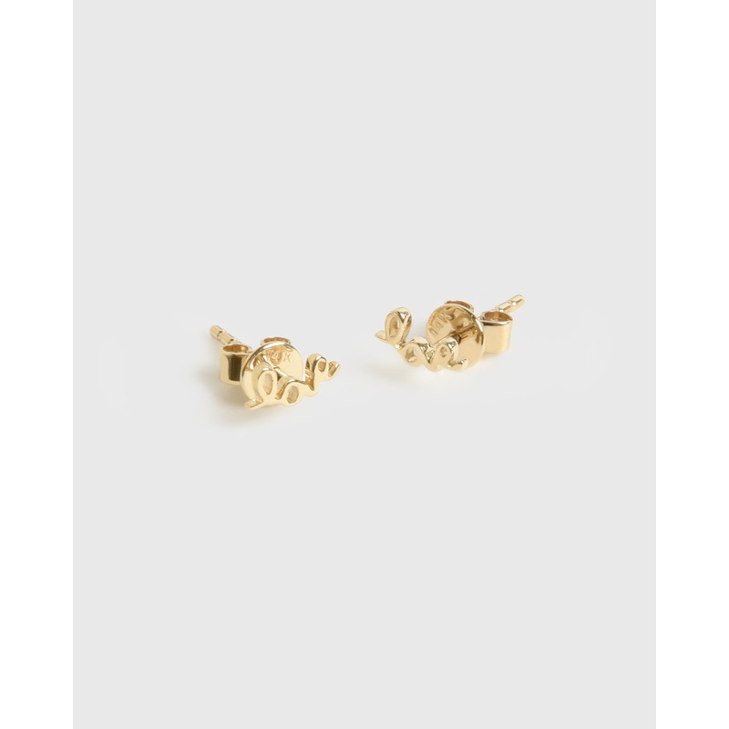 S. Bell Mini Cursive Love Stud Earrings