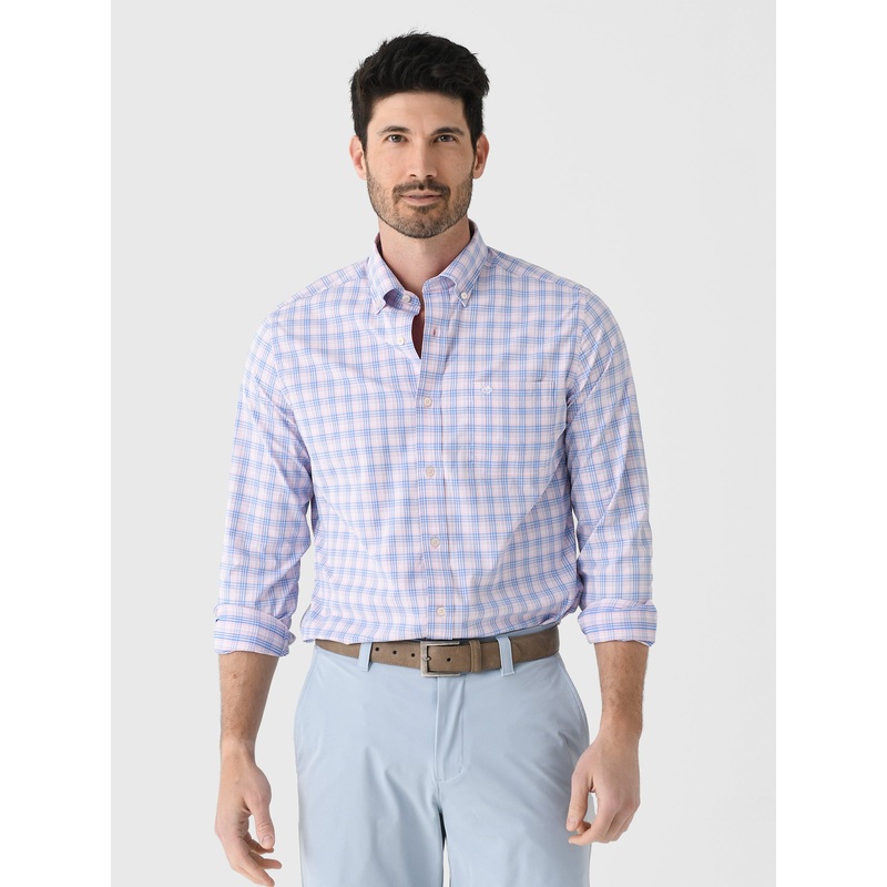 Southern Tide Men’s Intercoastal Burkes Beach Plaid Long Sleeve Sport Shirt